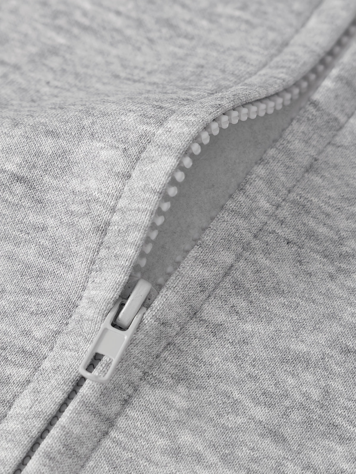 Women'S Fall Winter Fleece Loose Zip-Up Hooded Sweatshirt Jacket - Premium Trendy Niche Minimalist Youthful Versatile Casual Y2K Retro Style Small Shark Silhouette Print Design Top - Light Grey