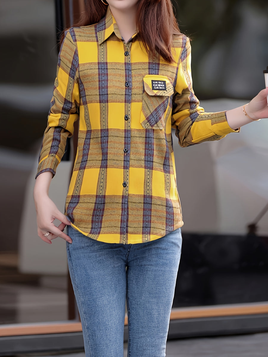 Spring And Autumn Fashion Fleece Shirt - Yellow