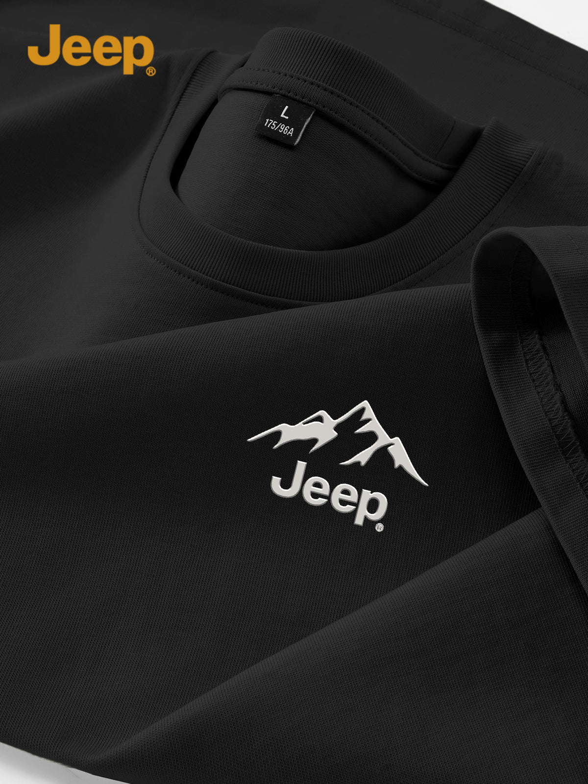 JEEP Men'S 100% Short Sleeve T-Shirt, Casual Fashion Comfort Sports Tee for Summer - Black