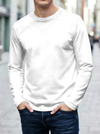 Casual Fashion Street Style Men's Crew Neck Long Sleeve T-Shirt, Polyester Digital Print Basic Top for Summer Autumn Outdoor Activities - Mixed colors