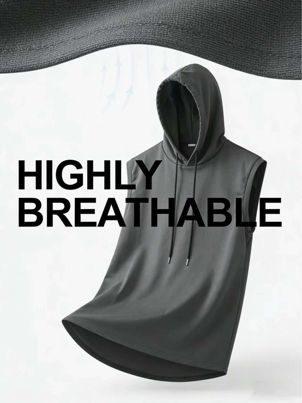 10pcs Set Solid Color Hooded Vest Great Value Comfortable Soft Breathable Sweat-Wicking Casual Sports Active Wear Everyday Versatile Fashion No Limit - Grey