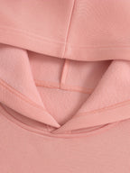 Heart" Pattern Hoodie - Couple's Hooded Sweatshirt, Daily Casual Swear, Long Sleeve, Lightweight Stretch Fabric, Playful Print Top | Comfortable Fit - Unisex - Pink Color