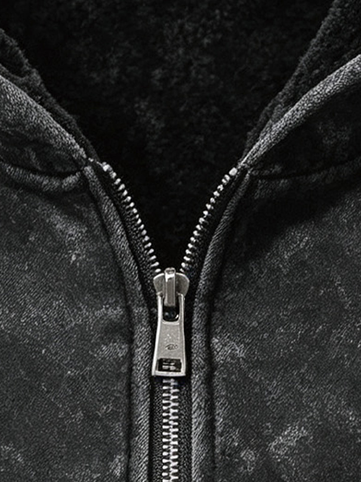 Men'S Fleece-Lined Zip-Up Hoodie, National Trend Style Print Retro Design, Outdoor Sports, Casual Daily Wear, Trendy Street Photography, Solid Color Easy Spring/Autumn Men'S Hooded Sweatshirt, Loose Soft Comfortable, Washable And Machine Washable - Black
