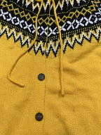 Fashionable Casual Long-Sleeve Hooded Cardigan for Women with Contrasting Colors And Pockets - orange yellow