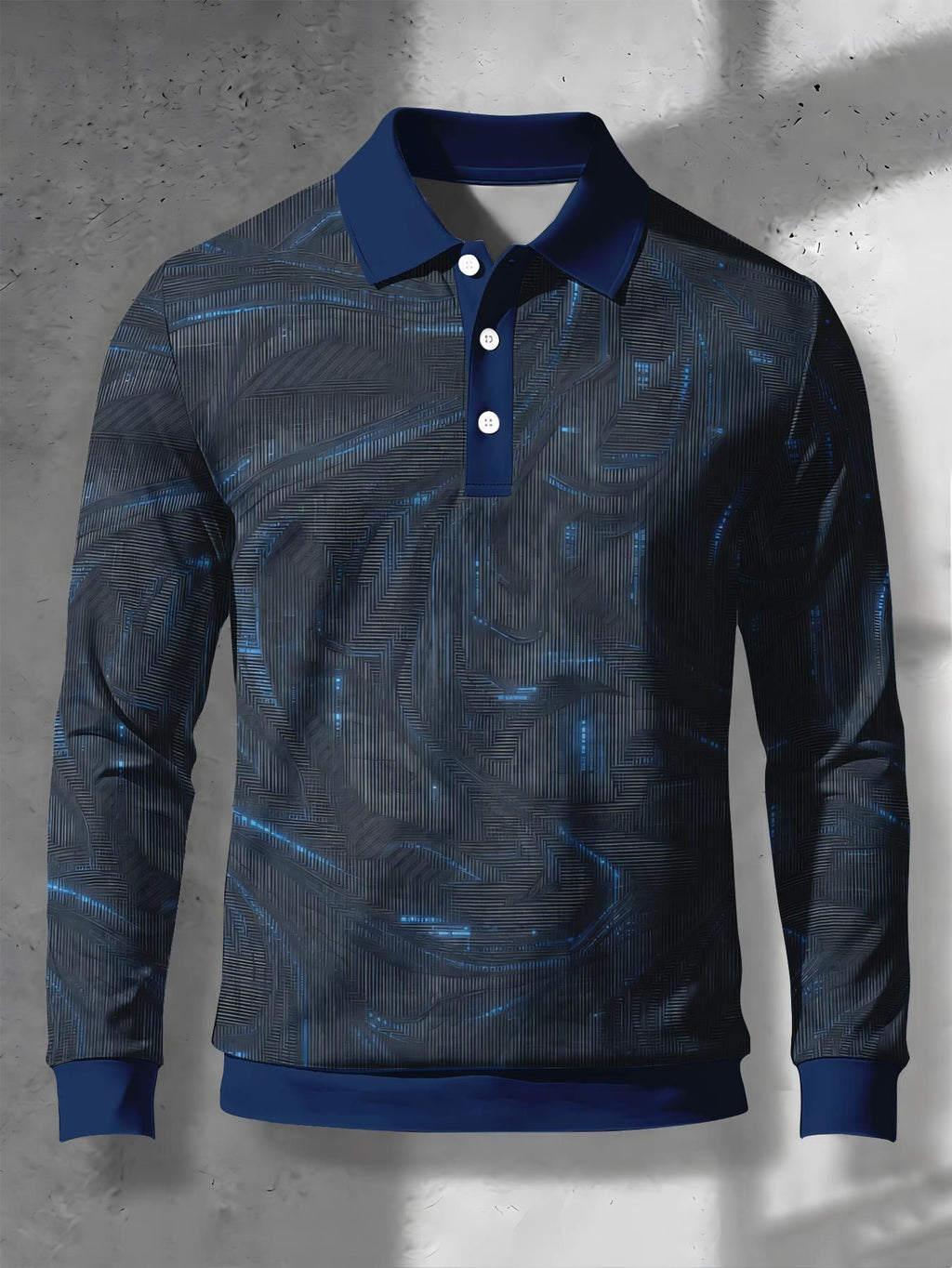 Men's Long Sleeve Polo Shirt, Contrast Color Lapel with Three-Button Collar, American Vintage Loose Fit Long Sleeve T-Shirt, Versatile Apparel for Spring/Autumn Daily Commuting, Outings, and Golf, Available in Multiple Sizes for Everyday Casual - Mixed colors