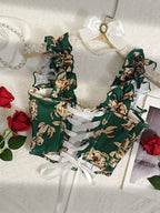 New Sexy Party Hot Backless Embroidered Top Patchwork Button-European Women'S Fashion Camisole Small Vest - Green