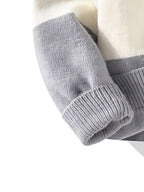 Autumn and Winter New Youth Men's High Collar Multi Color Splicing Letter Jacquard Knitted Sweater Warm Sweater Fashionable, Casual and Versatile - Royal Blue