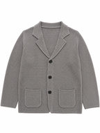 10 Colors Available High-End Style Autumn Winter New British Light Luxury Vintage Cardigan Old Money Style Knit Cardigan Sweater Commuter Autumn Winter Green Fruit Collar Warm Jacket - Dark Gray