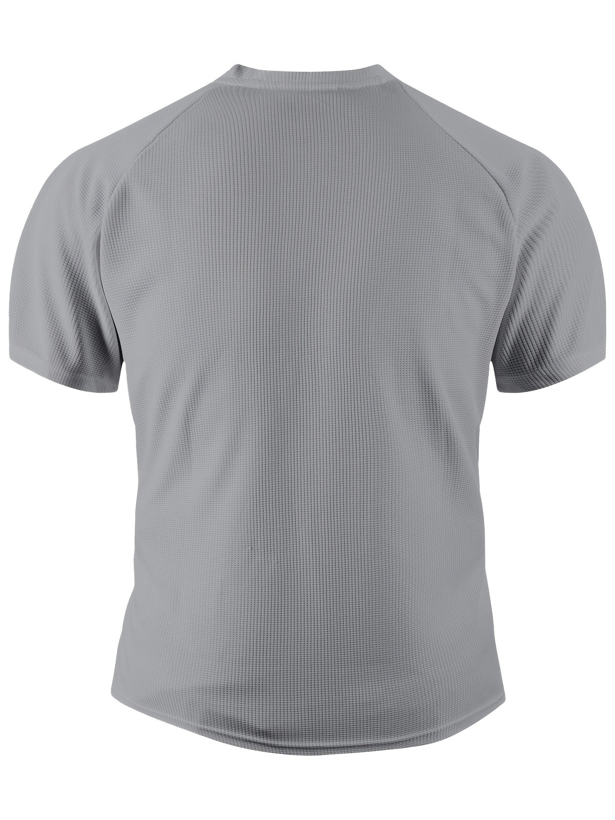 Men's Summer Collarless Casual Henley Shirt. Comfortable, Soft, and Breathable Fitness Business Fashion Polo Shirt - Light Grey