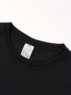 [Triple Print Detail] Front And Double Sleeve Synchronized Print Barcelona Fan Black Golden Striped Contrast Athletic Style Short Sleeve T-Shirt | Badge Line Print Round Neck Top Men'S Loose All-Match Summer Men'S Wear - Black