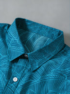 Men's Summer Fashion Printed Shirt, Turn- Collar Button-Up Casual Outing - Mixed colors