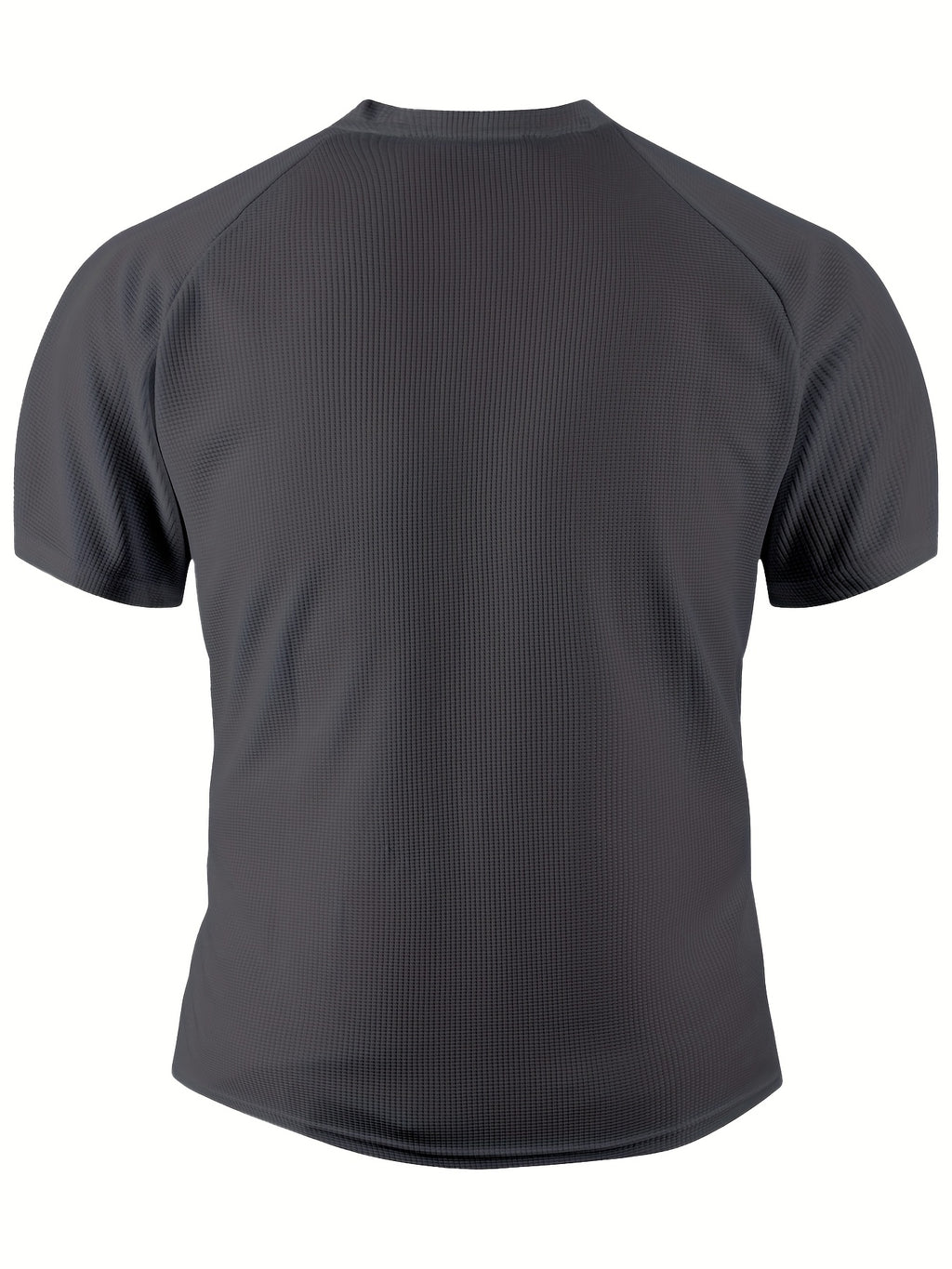 [New Arrival, Print Top] Summer New Men'S Print Waffle Top | T-Shirt, European Style, Business Casual, Breathable And Lightweight, Athletic T-Shirt - Dark Gray