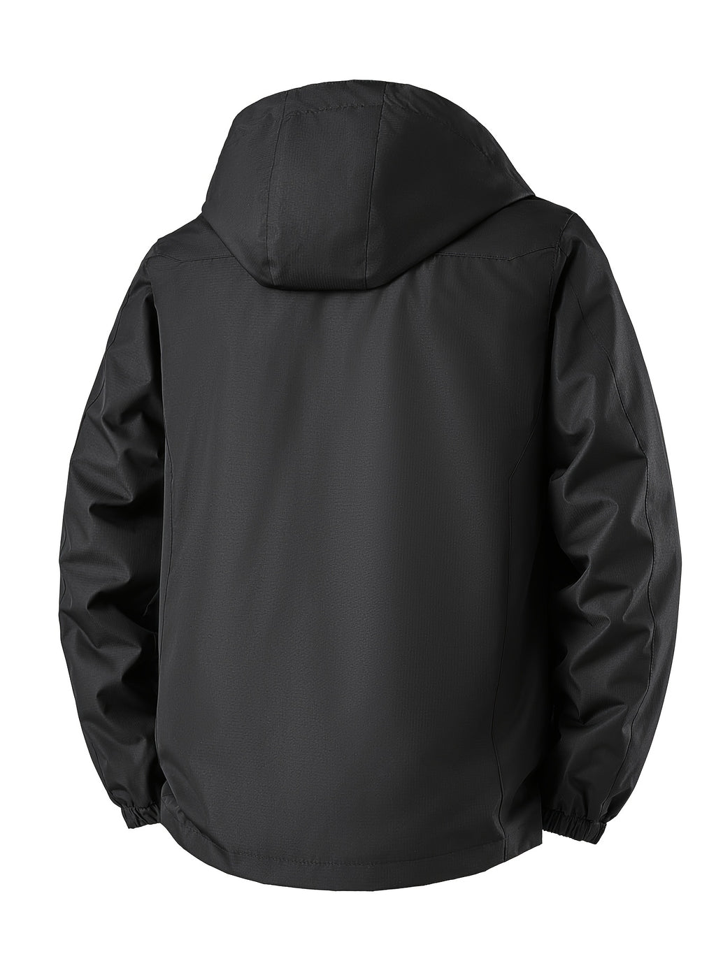 Norway Element Print Jacket Autumn Winter Men'S Outdoor Sports Mountaineering, Hiking Solid Color Jacket Hooded Easy Versatile Youth Fashion Thin Travel Casual Outerwear Men - Black