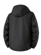 Norway Element Print Jacket Autumn Winter Men'S Outdoor Sports Mountaineering, Hiking Solid Color Jacket Hooded Easy Versatile Youth Fashion Thin Travel Casual Outerwear Men - Black