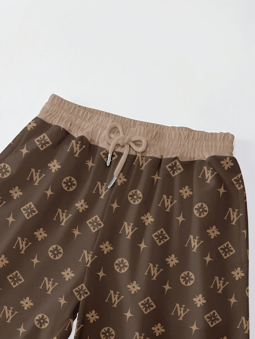 Autumn Women's Minimalist Printed Casual Pants ZLLZ - Coffee Color