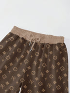 Autumn Women's Minimalist Printed Casual Pants ZLLZ - Coffee Color