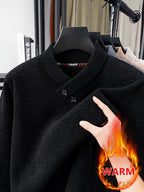 Minimalist Urban Knit Sweater Warm Daily Commute - Black