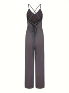 (Same Style on ) Women'S Suspender Jumpsuit Summer Fashion Sexy Backless Dress Women'S Outing Party Vacation Elegant Slim Fit Jumpsuit Long Pants Women'S Clothing - Dark Gray