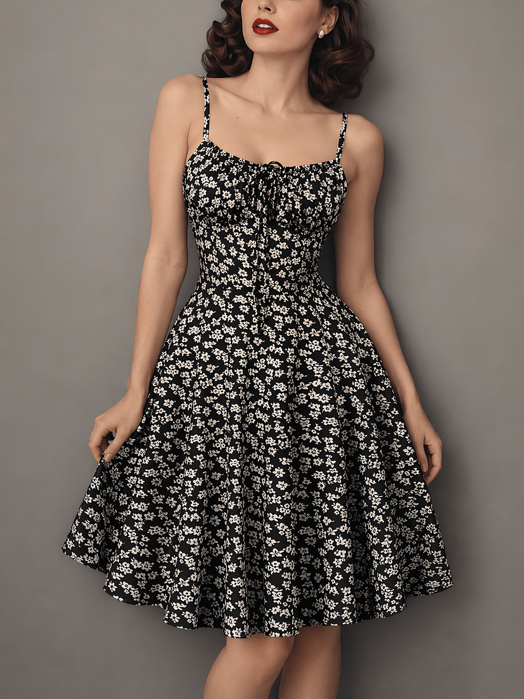 Summer Elegant Party Casual Vacation Small Floral Print Dress - Mixed colors