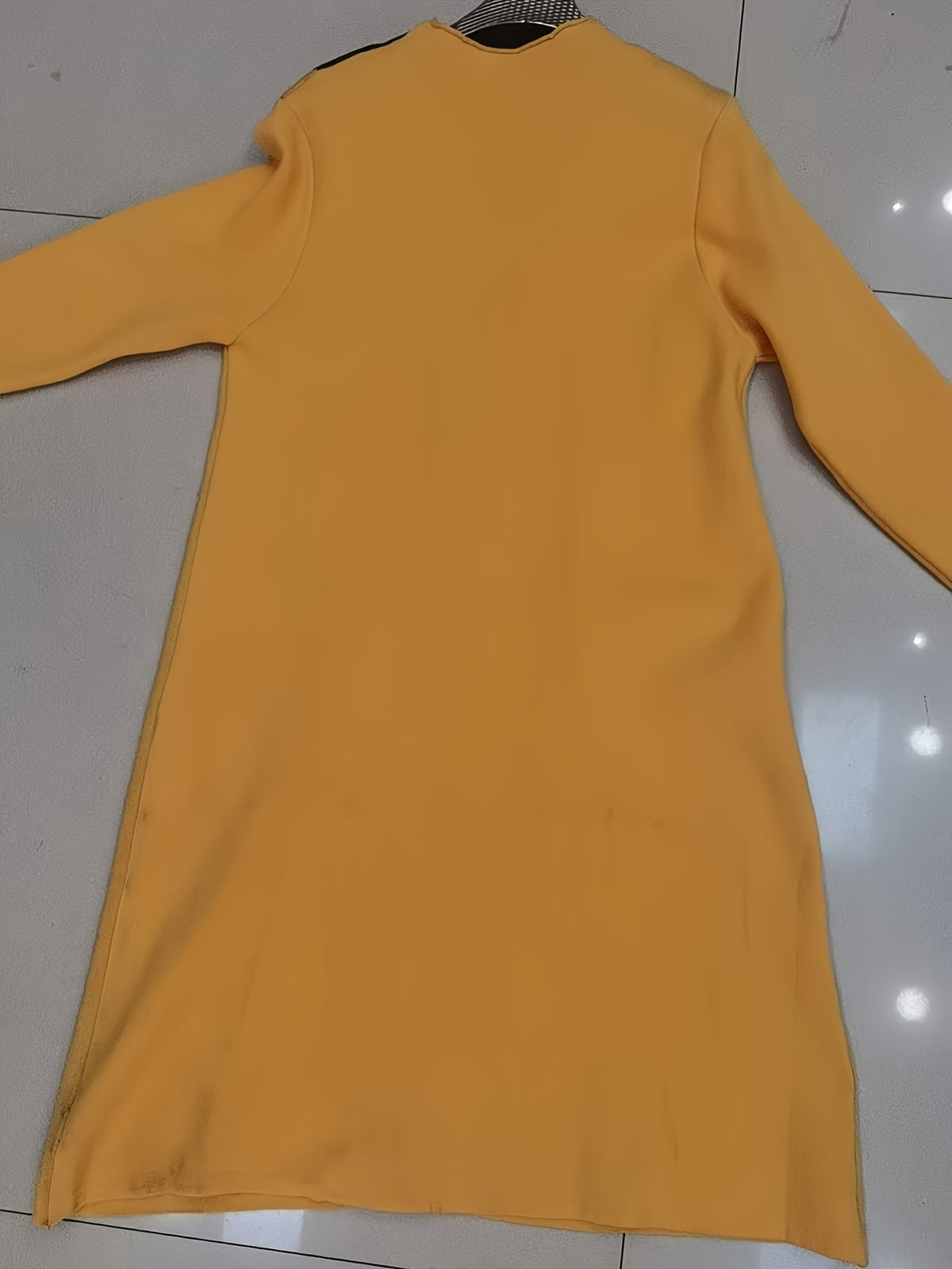 Autumn And Winter Women'S Dress Winter New Style Dress High-End Mid-Length Pullover Sweater Dress - Yellow