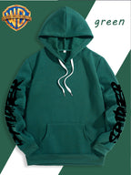 Warner Bros Official Halloween Gift Selection: Classic Spider Print Trendy Sweatshirt for Men, a Stylish and Versatile Hoodie, Comfortable -Lined Warm Autumn/Winter Apparel, Ideal for Sports, Outdoor Outings, Travel, Daily Commuting, and Home Use. - Malachite Green