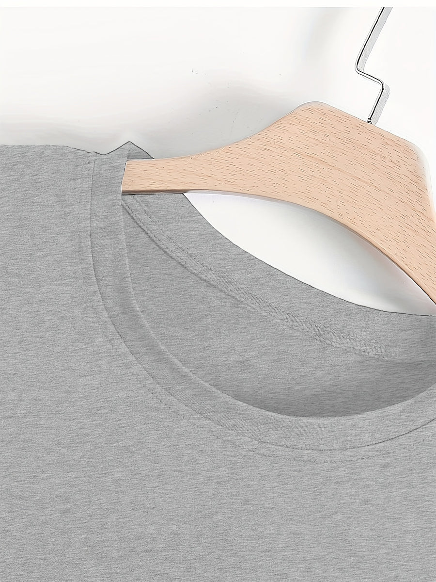 Men'S Sport Print T-Shirt, Casual Street Style, Fashionable And Versatile, Summer Short-Sleeve Round Neck Top, Suitable for Sports Enthusiasts And Urban Symbol Lovers - Light Grey