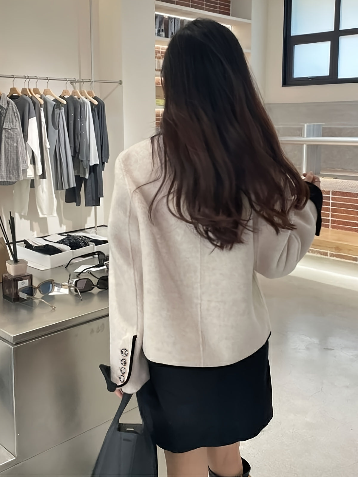 French-Style Petite Tweed Jacket with Small Golden Buttons, New Autumn/Winter Collection, Classic Elegant Style, Double-Faced Short Coat for Women - Apricot