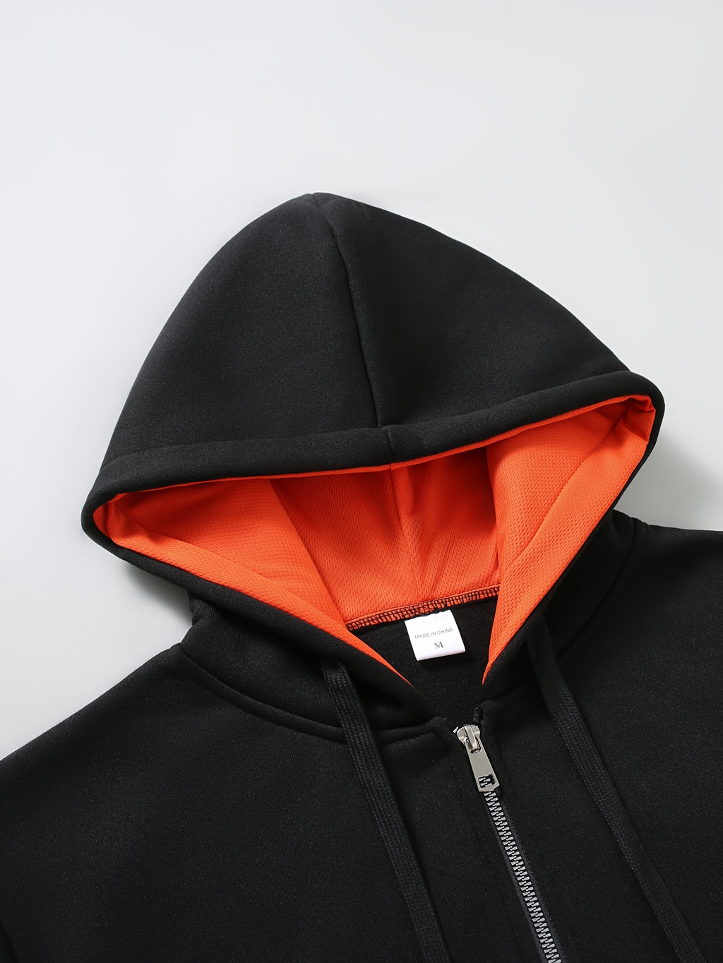 Men's Full Zip Hoodie, Contrast Color Hooded Sweatshirt with Cargo Pockets, Casual, Comfortable, Versatile Fall Winter Jacket - Black