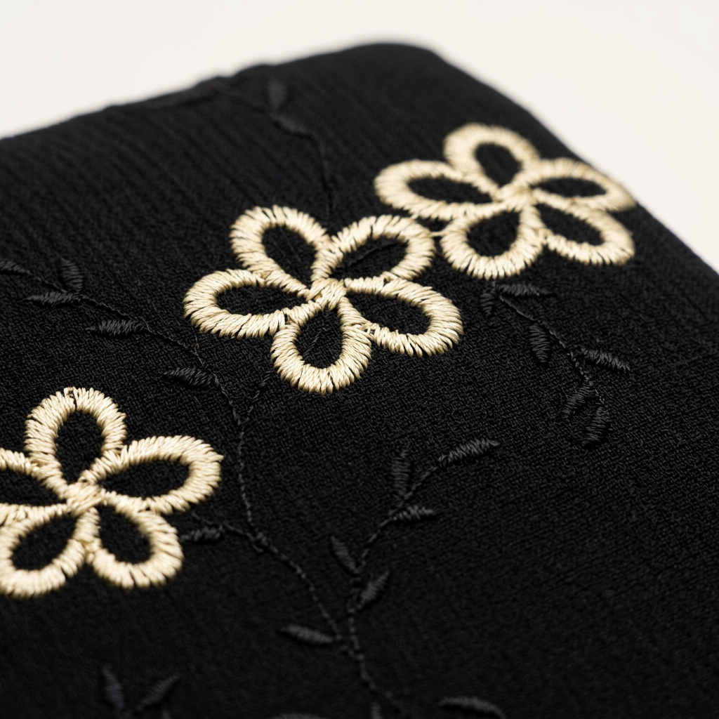 Black Gold Open Daisy Chain Allover Scattered Abaya
