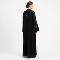 Black Gold Minimalist Sunflower Abaya