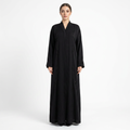 Black Tonal Twisted Rope Stripe Scattered Abaya