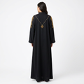Black Gold Sunburst Shoulder Necklace Abaya