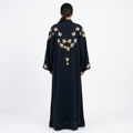 Black Gold Pink Green Cherry Blossom Shoulder Abaya