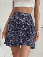 Women's Small Floral Print Ruffled Hem Skirt / Multiple Styles Available
