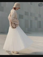 Double 10 Meter 3-Layer Tulle Skirt, Large Swing Puffy Long Skirt, High-Waisted Slim Fit Fairy Half Skirt, Mesh Skirt A-Line Skirt